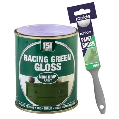 151 1XRacing Green Gloss Non-Drip Paint 300Ml + Paint Brush