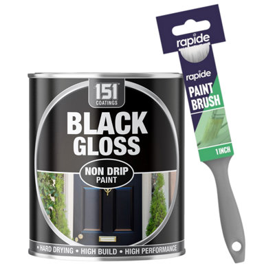 151 1XBlack Gloss Non-Drip Paint 300Ml + Paint Brush