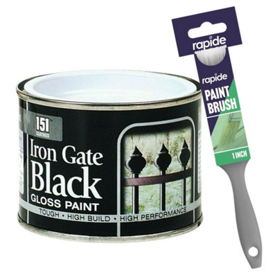 151 Iron Gate Black Gloss Paint 180Ml + Paint Brush