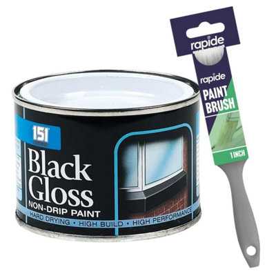 151 Non-Drip Black Gloss Paint 180Ml + Paint Brush