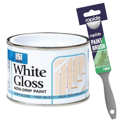 White 151 Non-Drip Gloss Paint + Paint Brush 180Ml