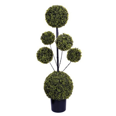 Greenbrokers Artificial Six Sphere Boxwood Topiary Tree 4Ft/120Cm