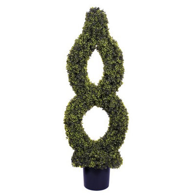 Greenbrokers Artificial Single Twist Boxwood Topiary Tree 4Ft/120Cm
