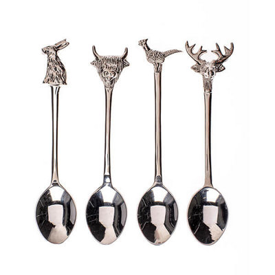 The Just Slate Company Country Animals Set Of 4 Spoons from B&Q