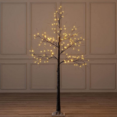 Trendi Christmas Snowy Twig Tree Warm White Led Light Up Artificial Twig Christmas Decoration Indoor Outdoor Battery Operated 2Ft/5Ft/6Ft from B&Q