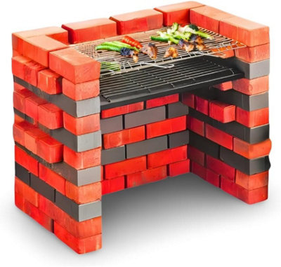 Trendi Diy Brick Charcoal Bbq Grill Kit Stainless Steel Cooking Grate With Ash TrayOutdoor Garden Barbecue Grill Rack from B&Q