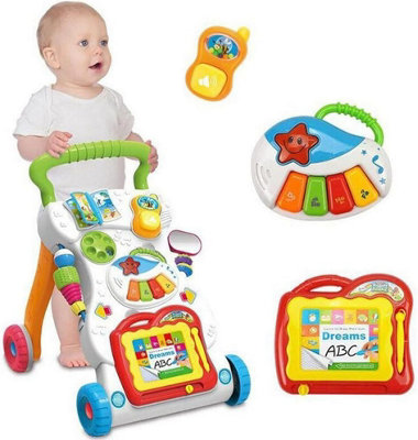 Trendi 2 In 1 Baby Walker & Table Musical Walker Pull & Twist Toys My First Walker Baby Walker