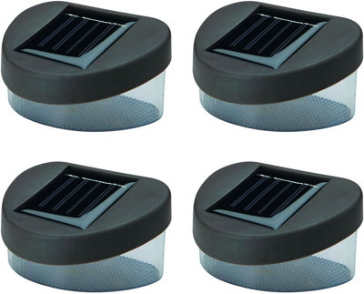 Trendi 4 Solar Powered Led Fence Lights Outdoor Wall Garden Door Lighting Shed Path New from B&Q