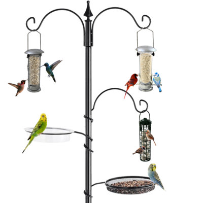 B&Q -  Bird Feeding Station With 3 Bird Feeders & 2 Dishes Bird Feeders Hanging Station Bird Feeder Pole & Metal Feeding Station