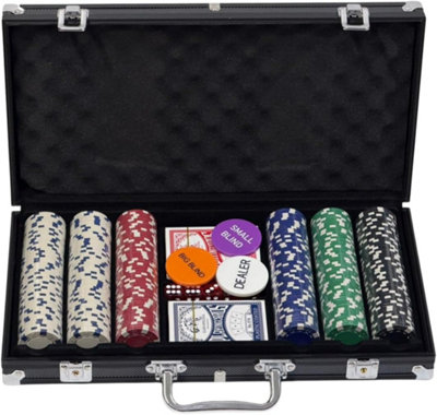Trendi Black Edition 300Pc Poker Chip Set With Aluminium Case Texas Holdem Casino Chips Cards Dealer Buttons For Home Games from B&Q