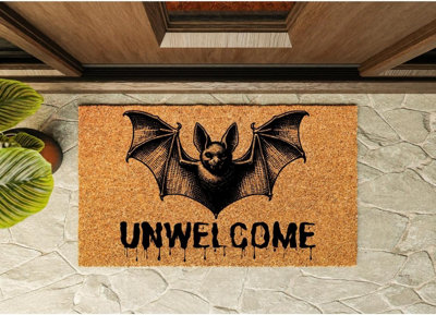 Trendi Unwelcome Bat Doormat Funny Halloween Front Door MatGothic Home DecorOutdoor/indoor Coir Entrance RugScary Bat Welcome Mat from B&Q