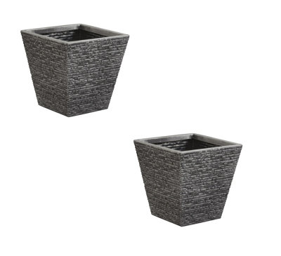 Strata 2 X Small Flared Brick Effect Planter from B&Q