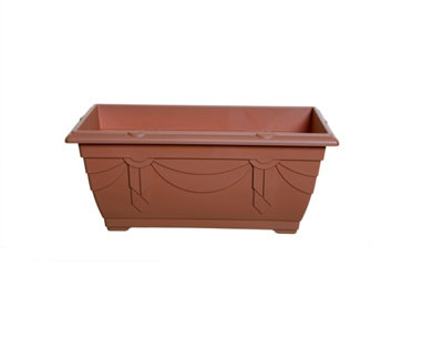 Whitefurze 40Cm Small Plastic Venetian Window Box Trough Planter Pot Terracotta Colour from B&Q