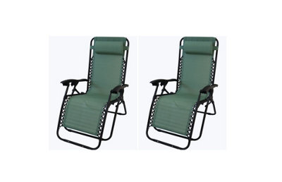 SupaGarden 2 X Mint Green Zero Gravity Chair Lounger from B&Q