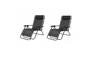 SupaGarden 2 X Grey Zero Gravity Chair Lounger from B&Q
