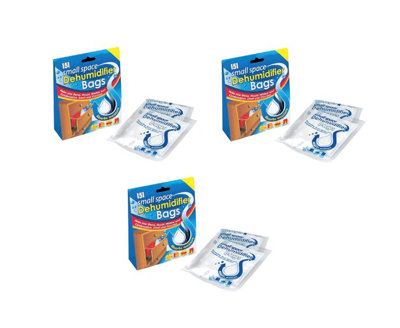B&Q - 151 3 X Small Space Dehumidifier Bags (2 Sachets) Moisture Trap Damp Mould Control Car Caravan Home