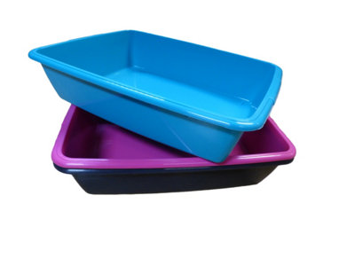 Whitefurze Medium Cat Litter Tray Plastic Pet Toilet Kitten Rabbit Training Litter Box 40Cm from B&Q