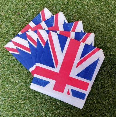 B&Q -  16 Union Jack Napkins Kings Coronation Party Tableware Paper Serviette 3Ply