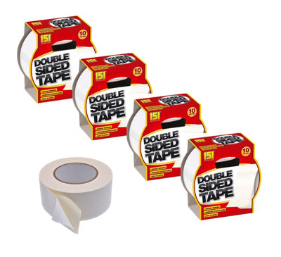 151 4 X Double Sided Tape Heavy Duty Adhesive Tape Multi Purpose 48mm 10M from B&Q