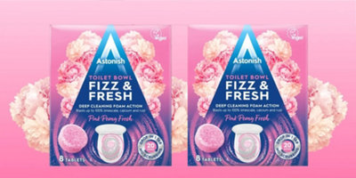 16 Astonish Toilet Bowl Cleaner Tablets Fizz Fresh Foaming Tabs Pink Peony Fresh from B&Q