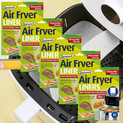 151 5 X 20 Air Fryer Liner Sheets Square Greaseproof Parchment Paper Disposable 20Cm from B&Q