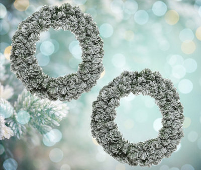 Everlands 2X 50Cm Snowy Imperial Christmas Wreath Large Festive Door Decoration from B&Q