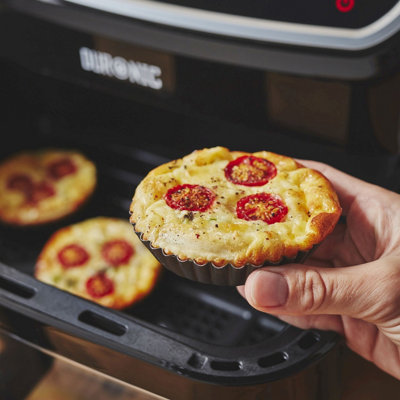Wham 8 Air Fryer Mini Round Flan Dishes Fluted Edge Non Stick Quiche Tart Baking Tin from B&Q