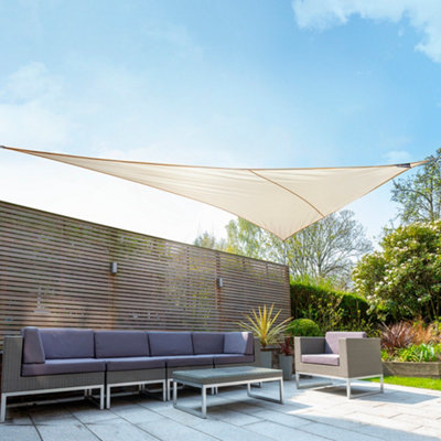 Kookaburra 6M X 4.2M Right Angle Triangle Waterproof Ivory Garden Patio Sun Shade Sail Canopy 98% Uv Block With Free Fixing Kit from B&Q