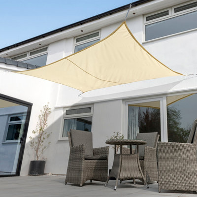 Kookaburra 6M X 5M Rectangle Waterproof Sand Garden Patio Sun Shade Sail Canopy 98% Uv Block With Free Fixing Kit from B&Q
