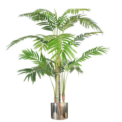 Leaf Silver Artificial Palm Tree Areca Palm Planter 120Cm