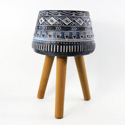 Leaf - Planter - Fibreglass Composite - Blue - 44 x 26cm - Image 9
