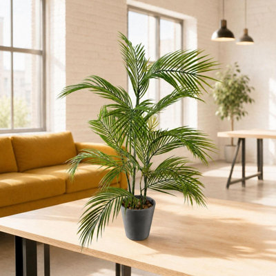 Leaf Artificial Palm Tree - 90cm - Grey - Image 7