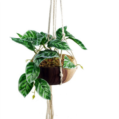 Leaf 85Cm Hanging Artificial Pothos Plant With Planter from B&Q