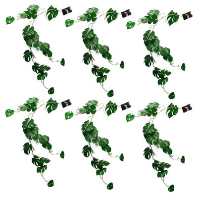 Leaf Trailing Monstera Hanging Artificial Plant 3ft 6 Pack - Image 7