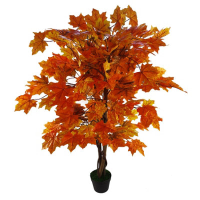 Leaf Artificial 125Cm Extra Large Artificial Autumn Maple Acer Tree from B&Q