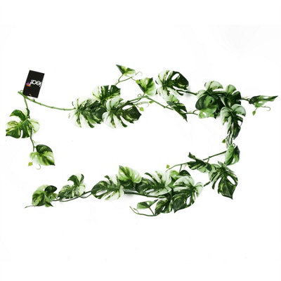 Leaf Artificial Hanging Trailing Variegated Monstera Plant 180Cm