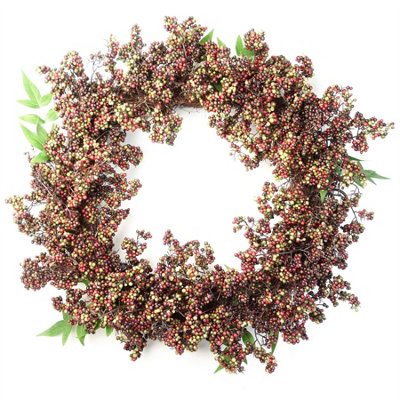 Leaf Black Berry Hanging Wreath 55cm Artificial Halloween Decoration - Image 7