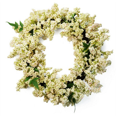 Leaf Unisex White 55Cm Artificial Hanging Berry Wreath - Image 7