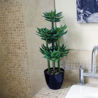 Leaf Artificial Tropical Yukka In Planter 60Cm from B&Q