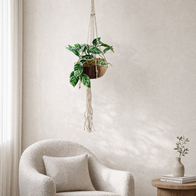 Leaf 85Cm Hanging Artificial Potted Pothos Plant With Planter