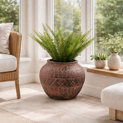 B&Q -  23Cm X 30Cm Large Aztec Vase Planter - Image 7