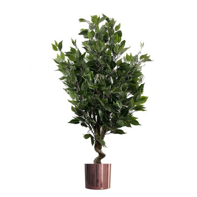 Leaf Artificial 110Cm Evergreen Ficus Tree Copper Planter