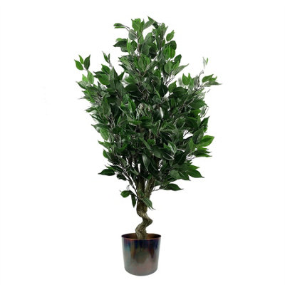 B&Q - Artificial 110Cm  Realistic Artificial Ficus Tree / Plant Multicolour Planter - Image 6
