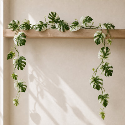 Leaf Artificial Trailing Hanging Variegated Monstera Plant Realistic 180Cm