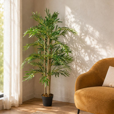 Leaf 120Cm (4Ft) Artificial Bamboo Plants Trees - Natural Green - Image 11
