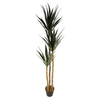 Leaf 170Cm Artificial Xl Triple Yukka Tree Plant Spiky Tree Plant Realistic from B&Q