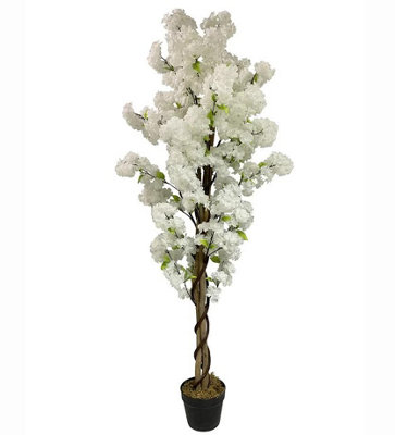 Artificial Blossom Tree White 150cm 5ft Realistic Faux House Plant Fully Potted - Image 12