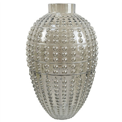 B&Q -  35Cm Smoke Grey Bubble Vase Large