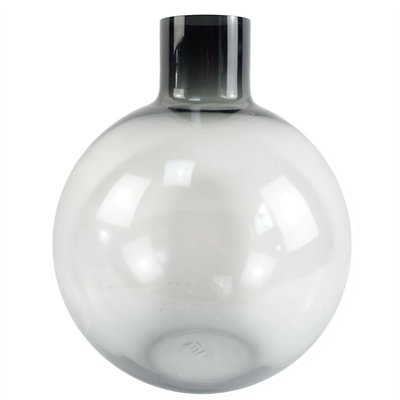 Leaf 40Cm Grey Smoke Bottle Glass Vase from B&Q