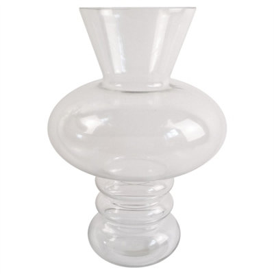 Leaf 35Cm Bubble Clear Glass Vase Large from B&Q